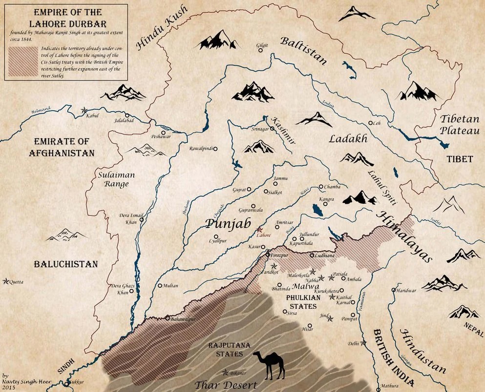 Sikh Empire Map